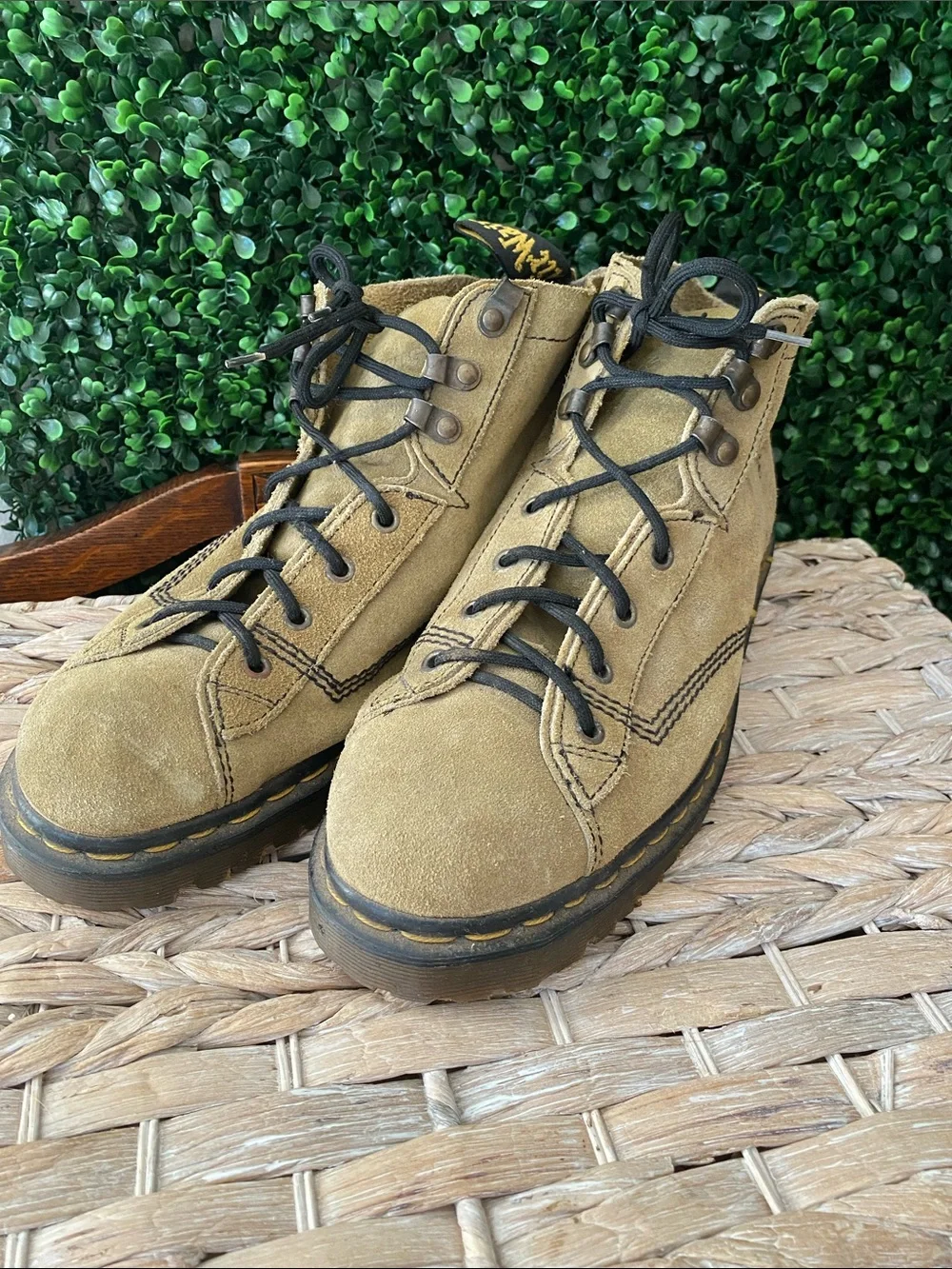 Dr. Martens Tan Suede Lace-Up Ankle Boots